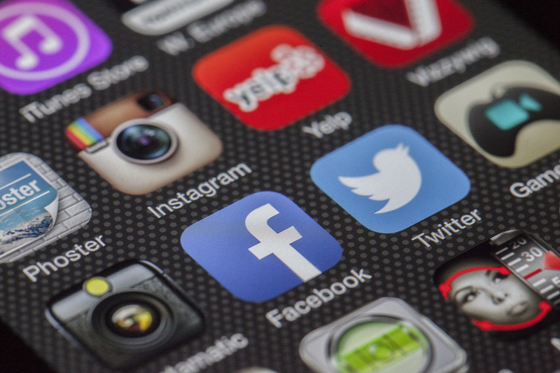 Smartphone social media app icons