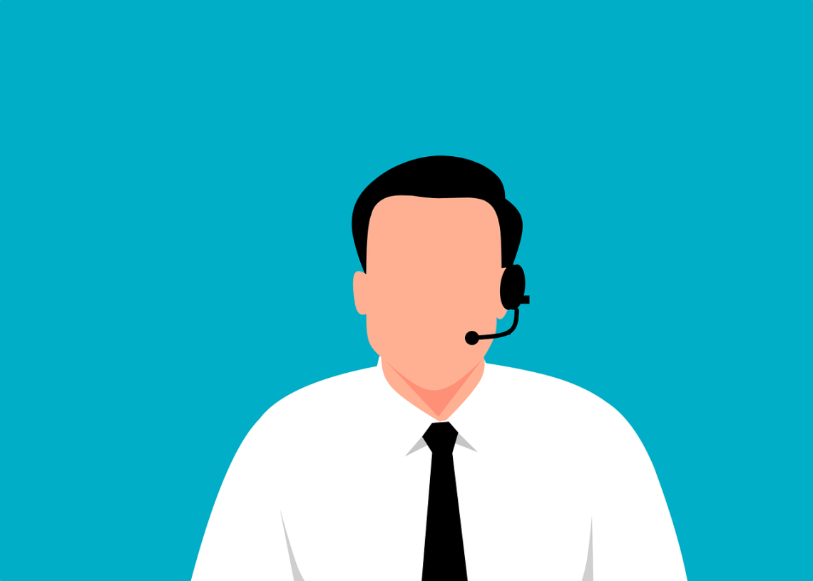 Vector image of call centre employee