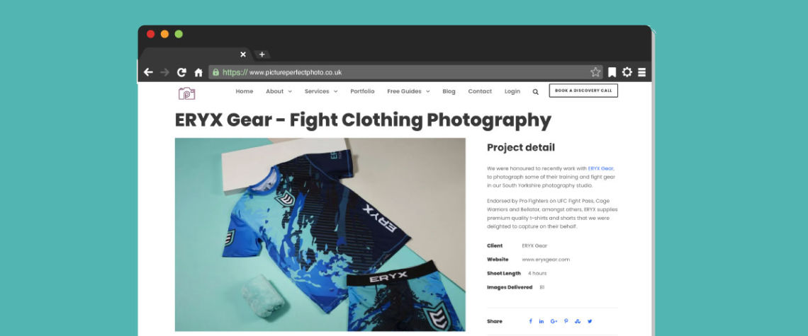 A screen grab of a blog page advertising clothing for athletes